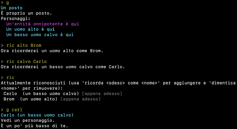 Il comando ricorda in azione