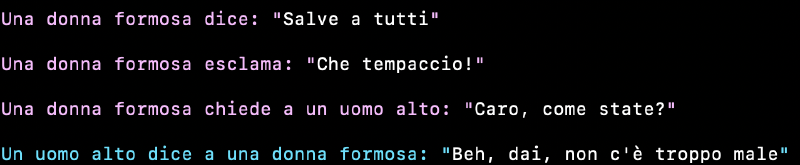 Dialogo con prospettiva in terza persona