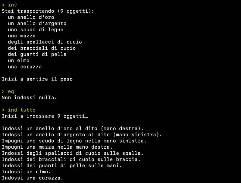 Esempio di indossa tutto