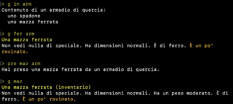 Guardare oggetti tenuti e non