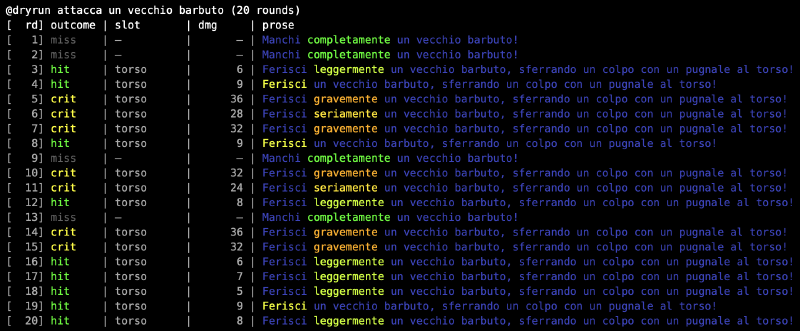 Stesso personaggio e stesso livello di skill arma, utilizzando un pugnale