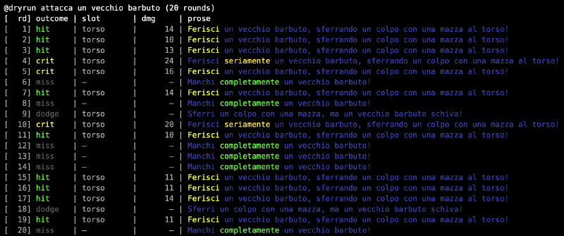 Personaggio con destrezza alta, utilizzando una mazza